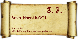 Brxa Hannibál névjegykártya